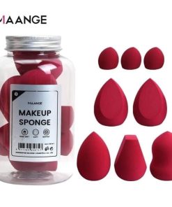 MAANGE 8pcs makeup sponge with a box Red