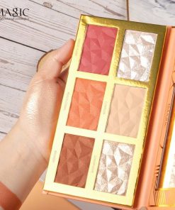 IMAGIC 3 in 1 Cheek Palette Highlighter, Blush & Contour