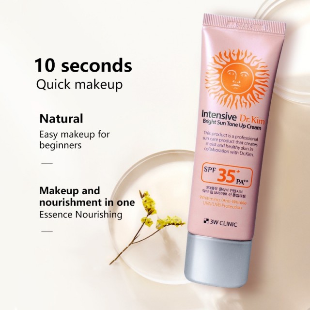 3W Clinic Intensive Dr. Kim Bright Sun Tone Up Cream SPF 35+ PA++ (50ml) - Image 2
