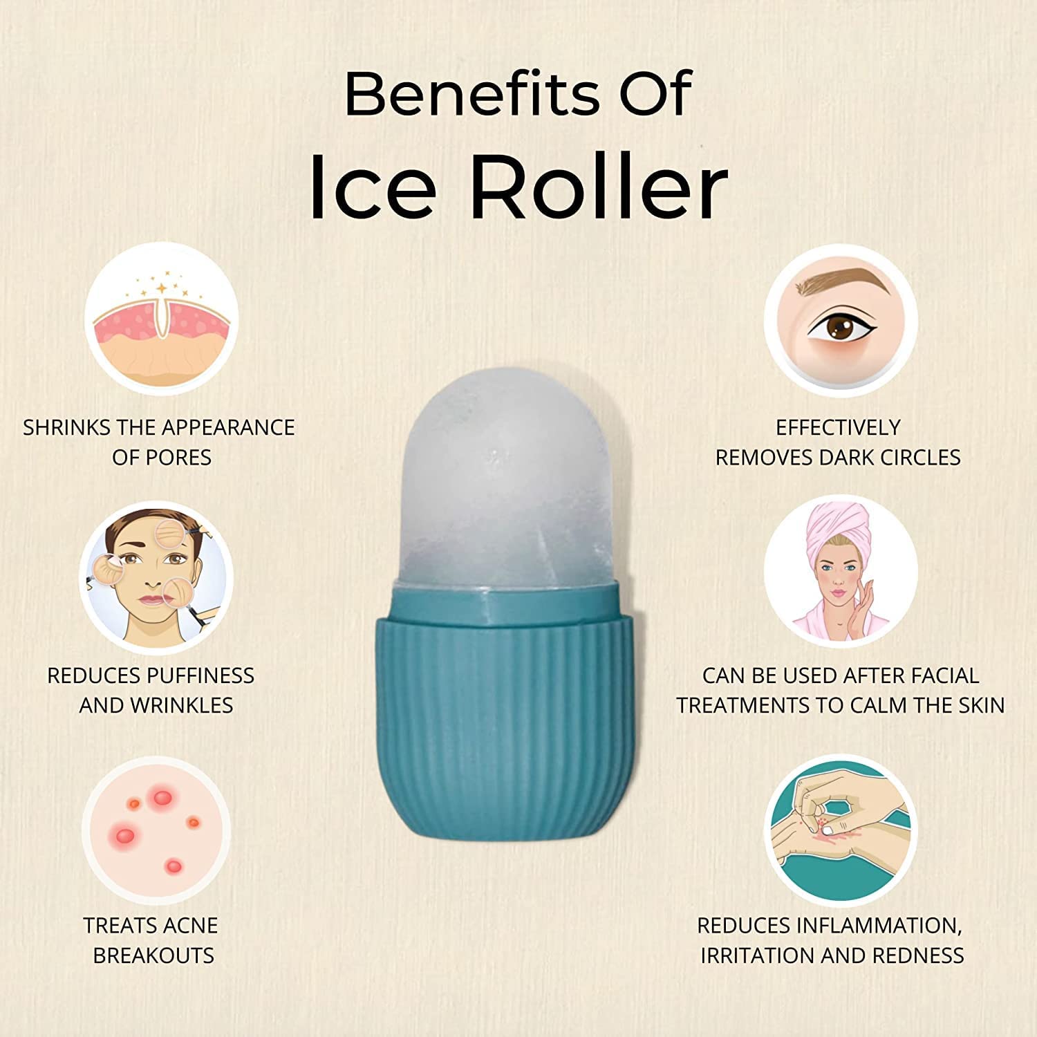 Reusable Beauty Ice Facial Roller Random Color 1 Pcs - Image 4