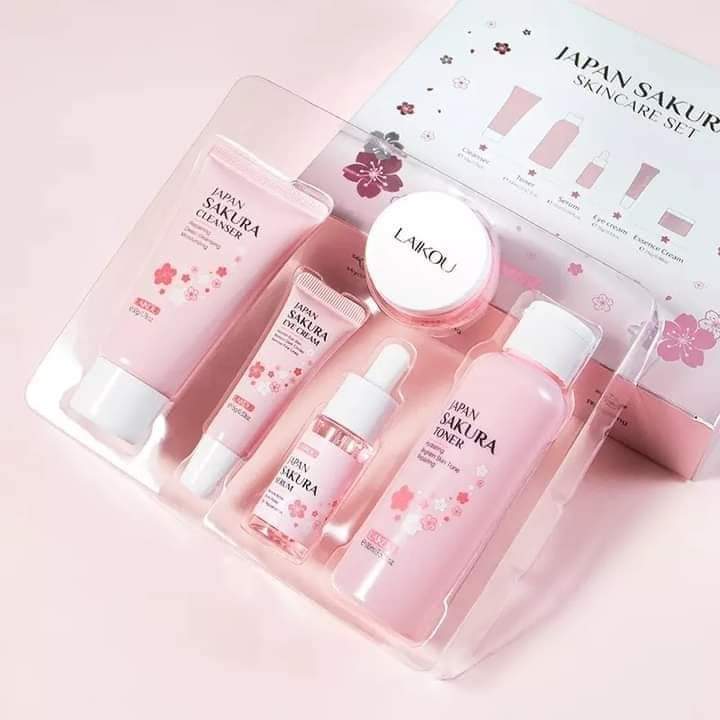 Laikou Japan Sakura Skincare 5 in 1 Combo Set