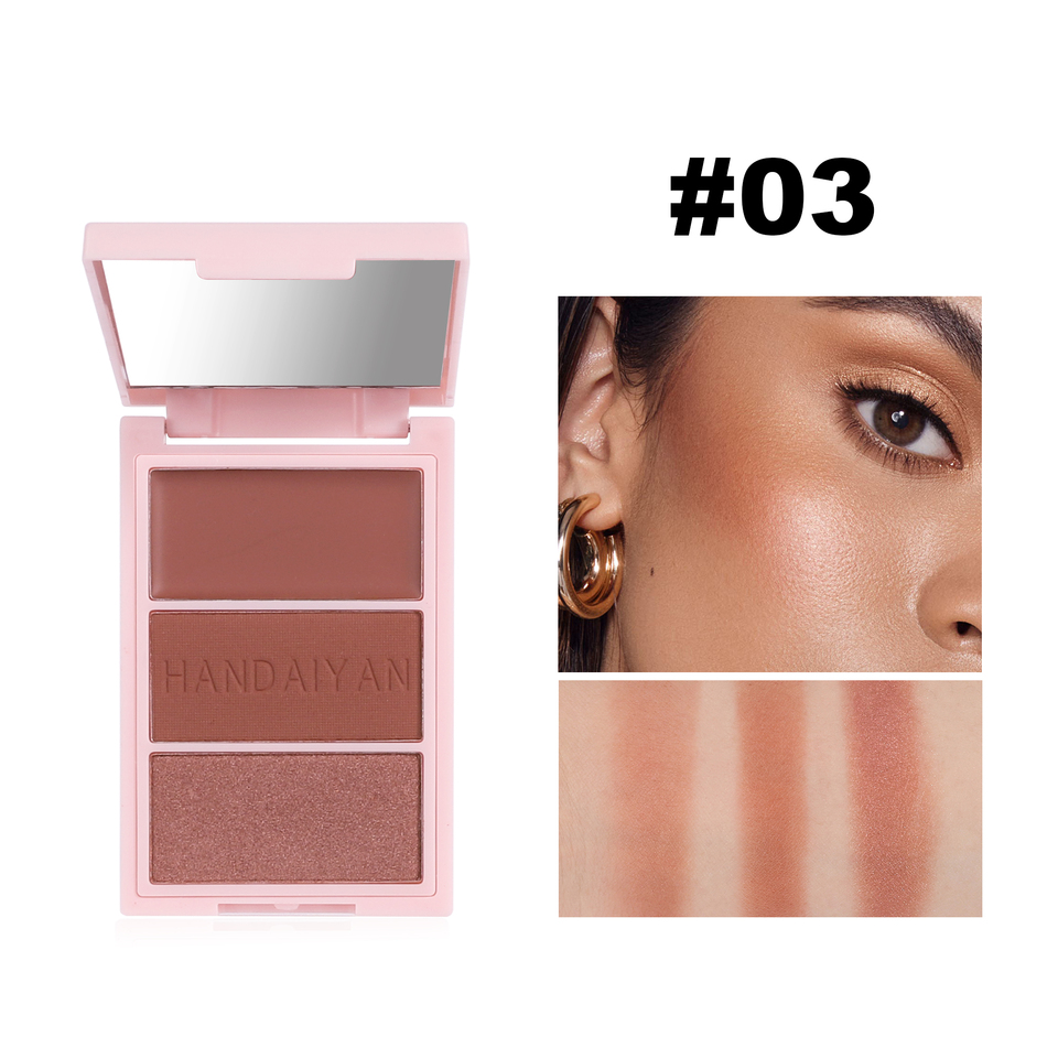 HANDAIYAN Cheek Blush 3D Trio Palette - Image 6