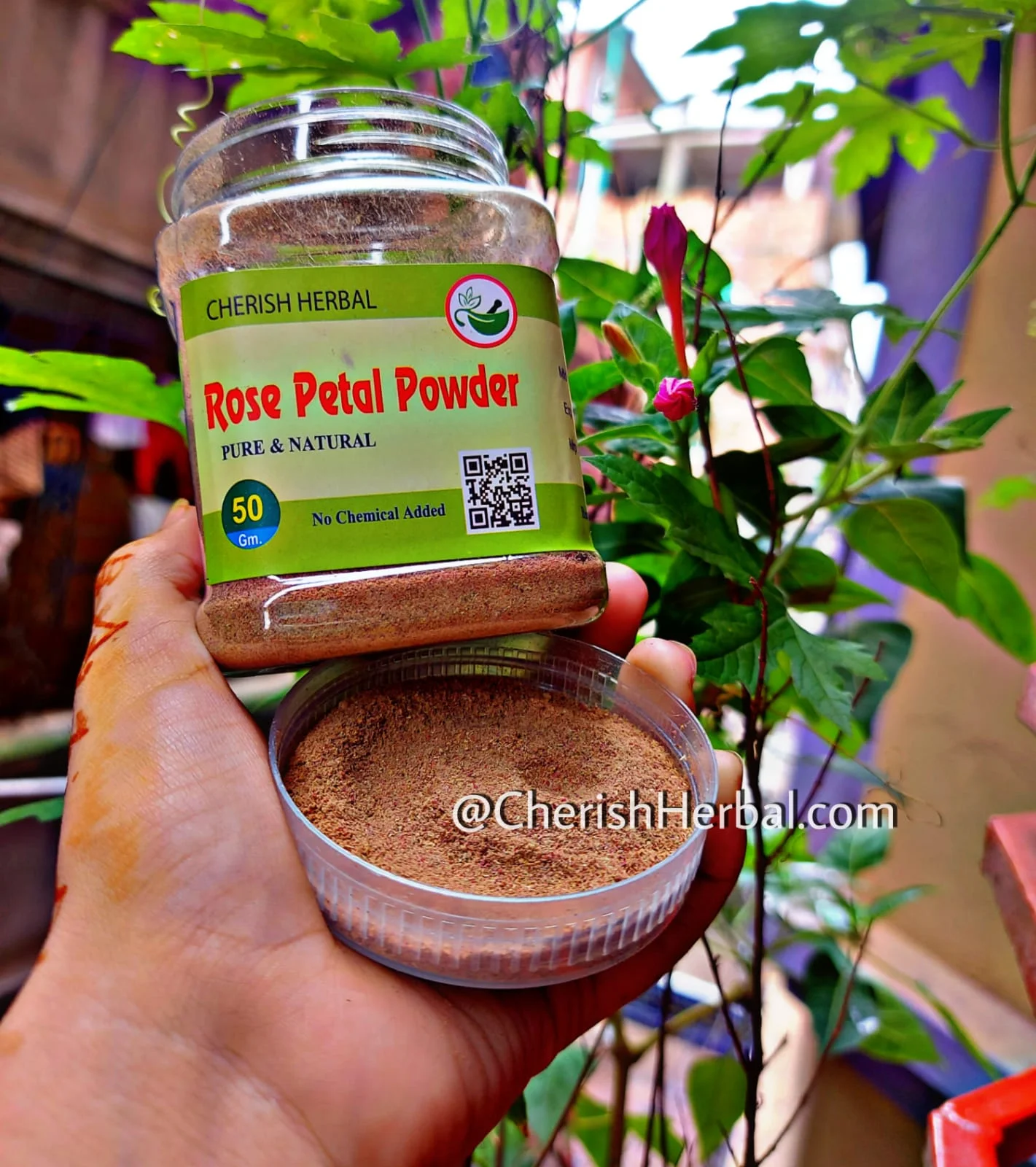 CHERISH HERBAL Rose Petal Powder 50gm গোলাপ পাপড়ি গুড়া ৫০ গ্রাম