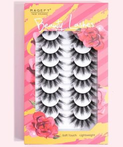 MAGEFY 8 pair 6D False Eyelashes Set - Rose Flower Box