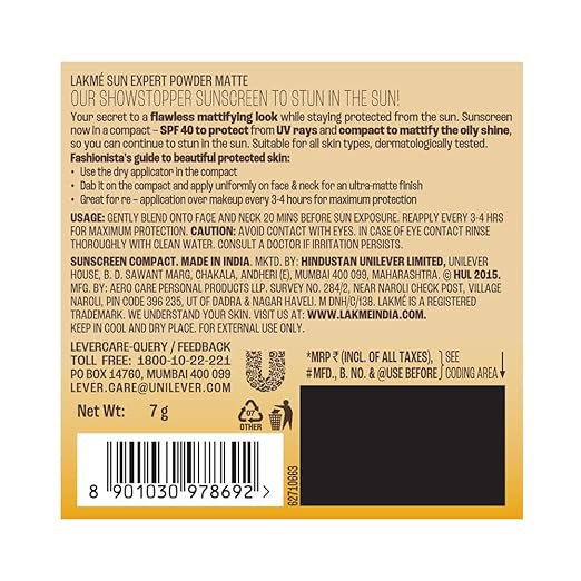 Lakme Sun Expert Ultra Matte SPF 40 PA+++ Compact (7gm) Cloud Shop BD