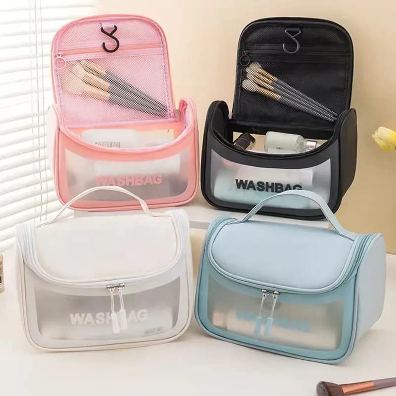 Multifunctional Transparent & Waterproof Cosmetics Bag for women 1 PC's- Wash Bag (Random Color) - Image 2