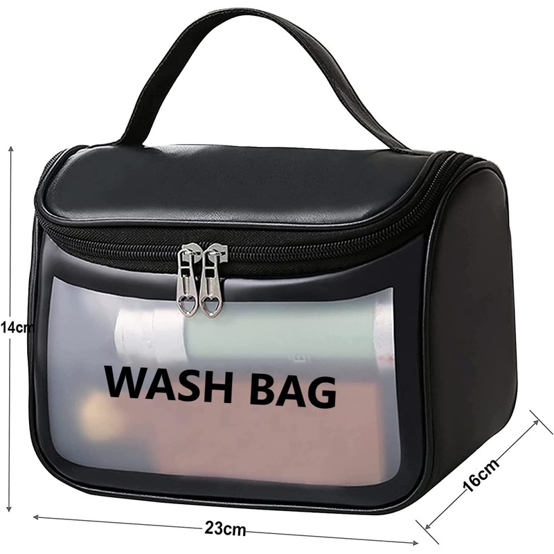 Multifunctional Transparent & Waterproof Cosmetics Bag for women 1 PC's- Wash Bag (Random Color) - Image 5