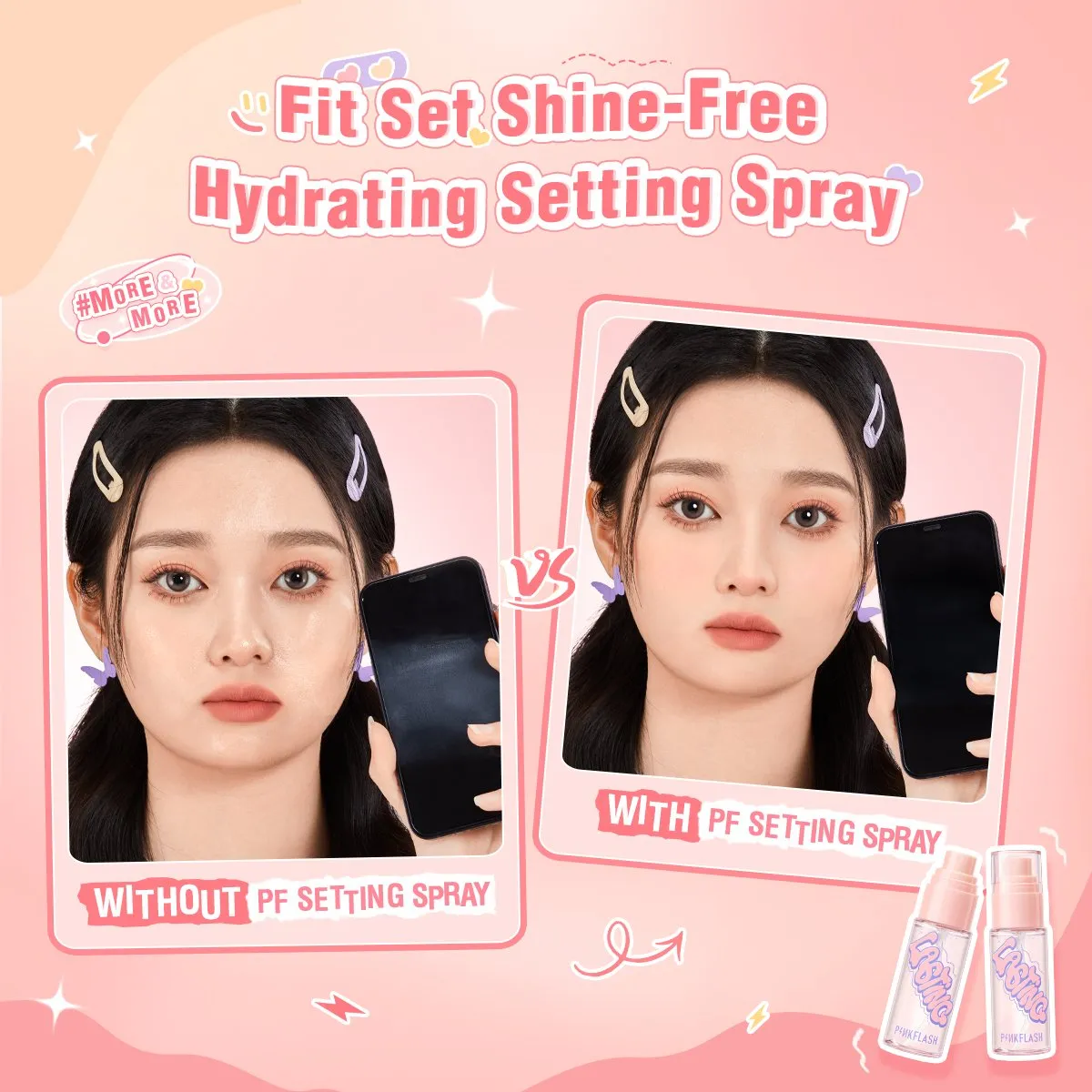 Pink Flash Double Fixing Setting Spray - 40ml - Image 3