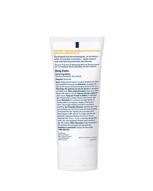 CeraVe Hydrating Mineral Sunscreen SPF 30 Face Lotion - Image 2
