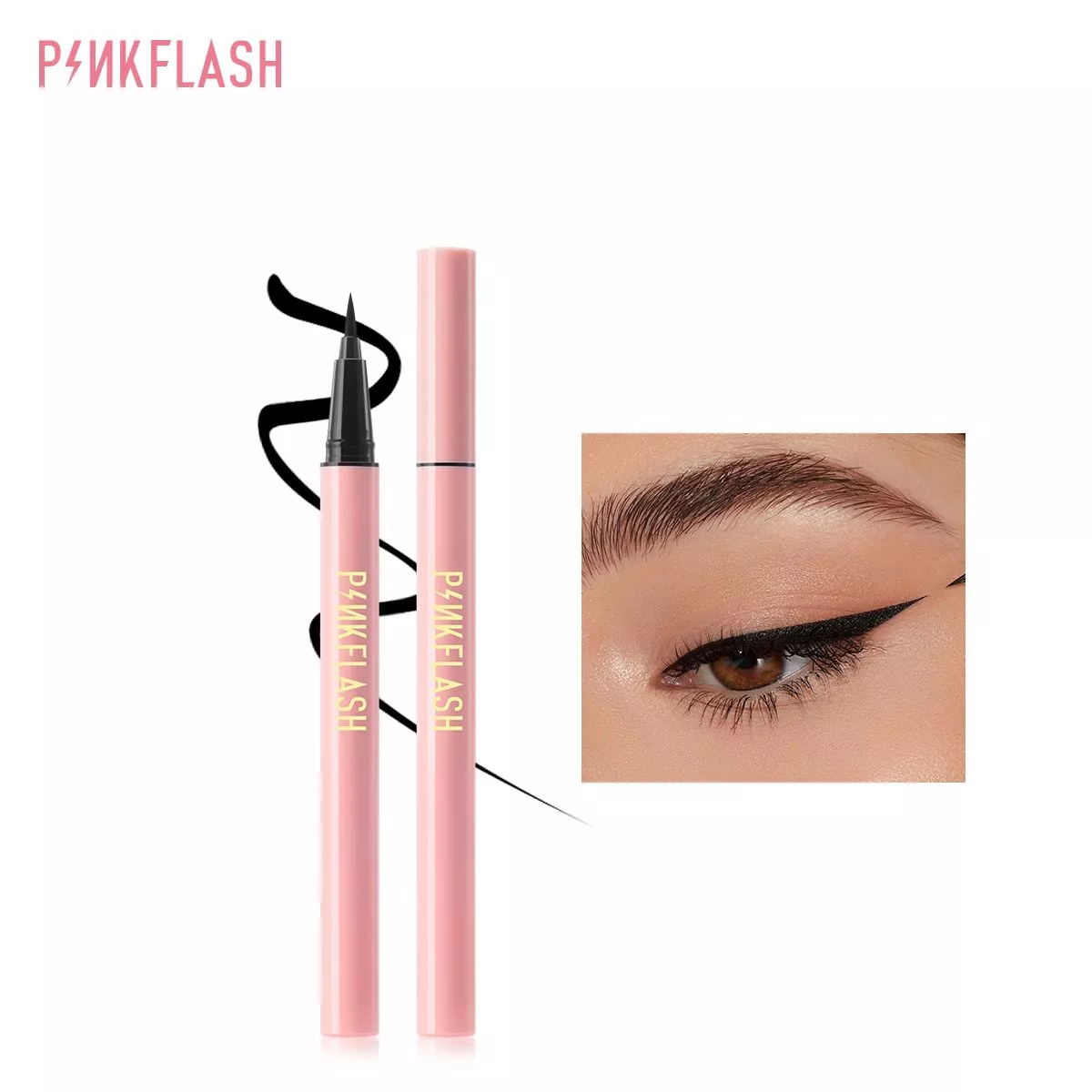 Pink Flash - E01 Lock All Day Eyeliner (Black)