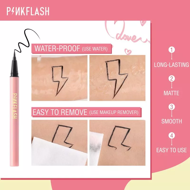 Pink Flash - E01 Lock All Day Eyeliner (Black) - Image 3