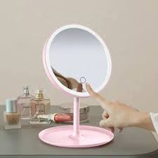 LED Makeup Mirror - Pink - Image 2