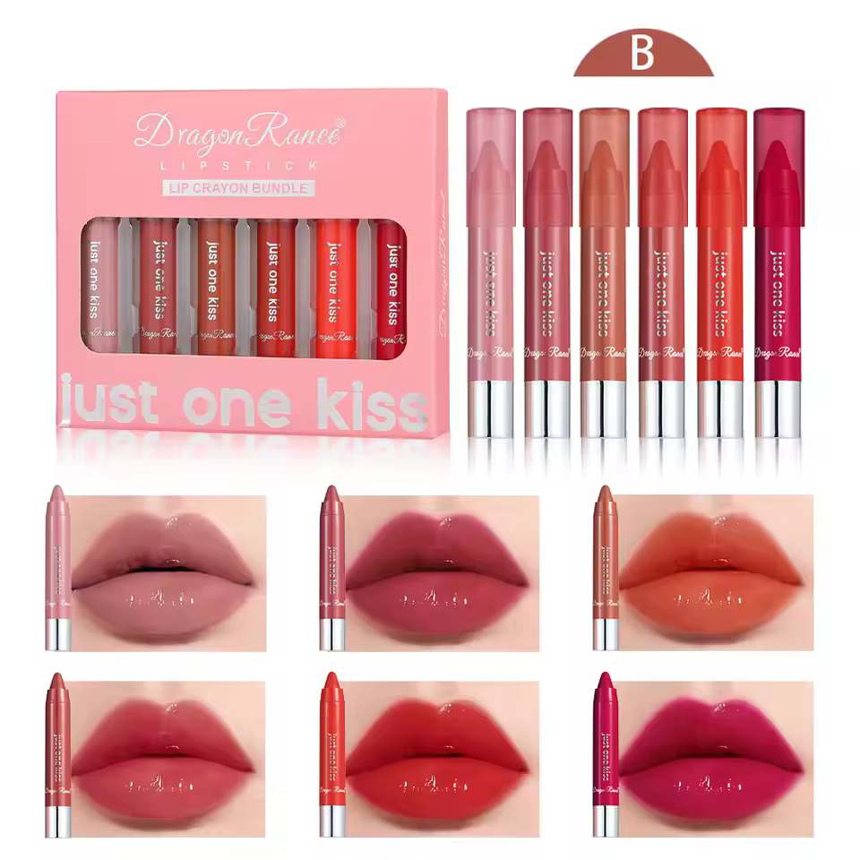 Dragon Ranee 6pcs Moisturising Crayon Lipstick - Image 4