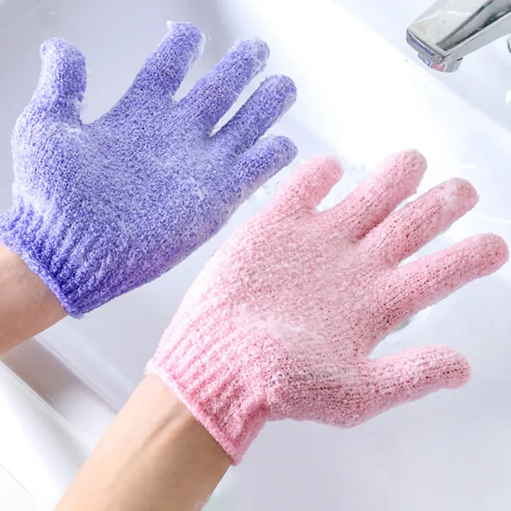 LMLTOP Double Sided Exfoliating Bath Gloves Body Scrubber