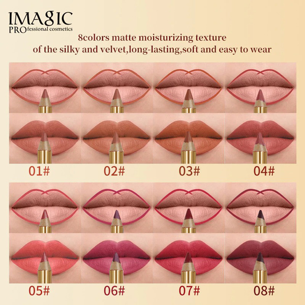 IMAGIC 08 Color Matte Lip Liner Set - Image 2