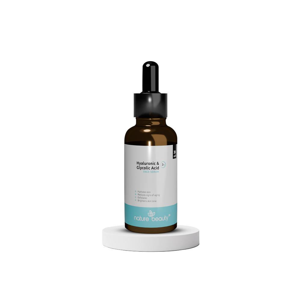 nature beauty Hyaluronic 1% & Glycolic Acid 2% Serum - 30ml