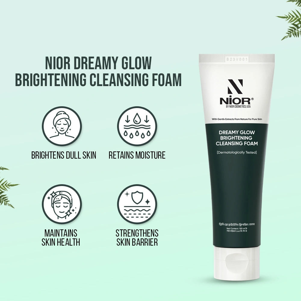 Nior Dreamy Glow Brightening Cleansing Foam 120ml - Image 3