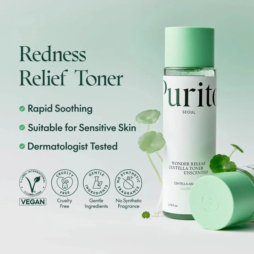 Purito Seoul Wonder Releaf Centella TONER Unscented (200ml) - Image 2