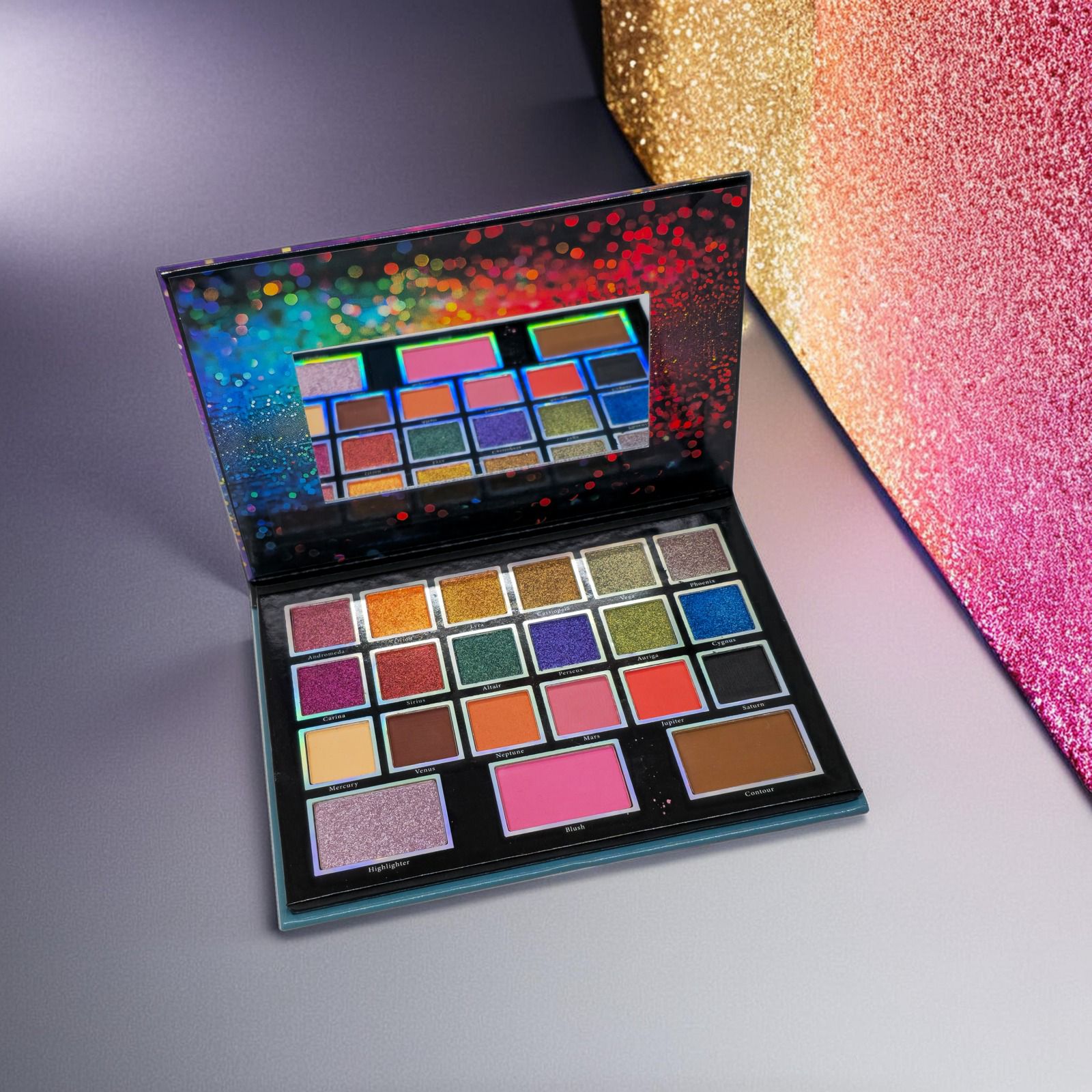 Everly Beauties Starlight Glam Studio Face & Eyeshadow Palette - Image 2